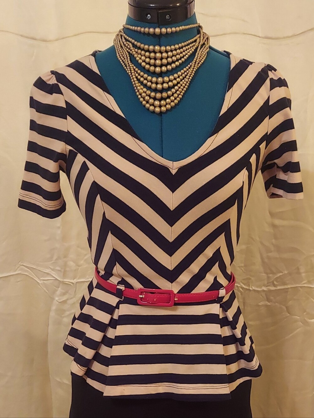 Chevron Black & White Modcloth Knit Top